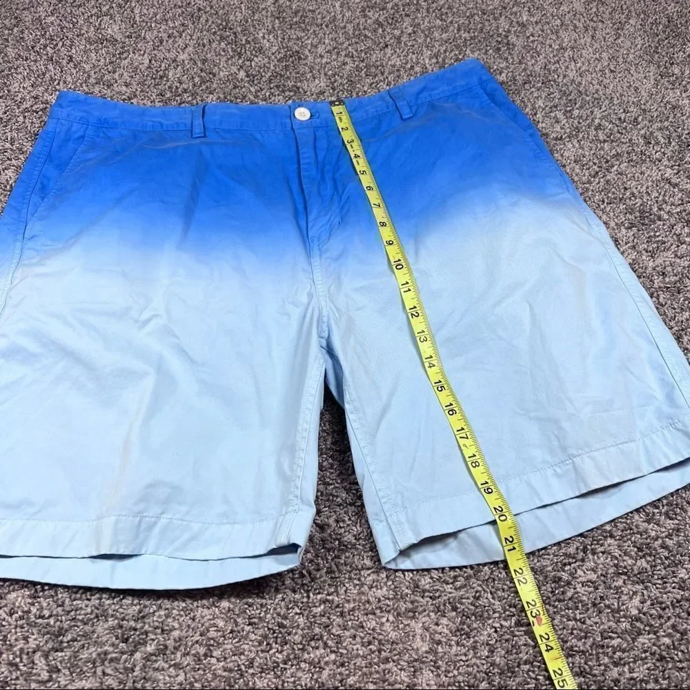 Vineyard Vines Island Shorts Whale Blue Ombre Flat Front Chino Shorts Mens Sz 40